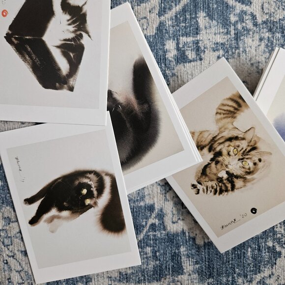100 cat cards from 10 different artists - Picture 7 of 7